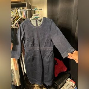 NWT Banana Republic size 16 heavyweight denim ponte dress with 3/4 sleeves